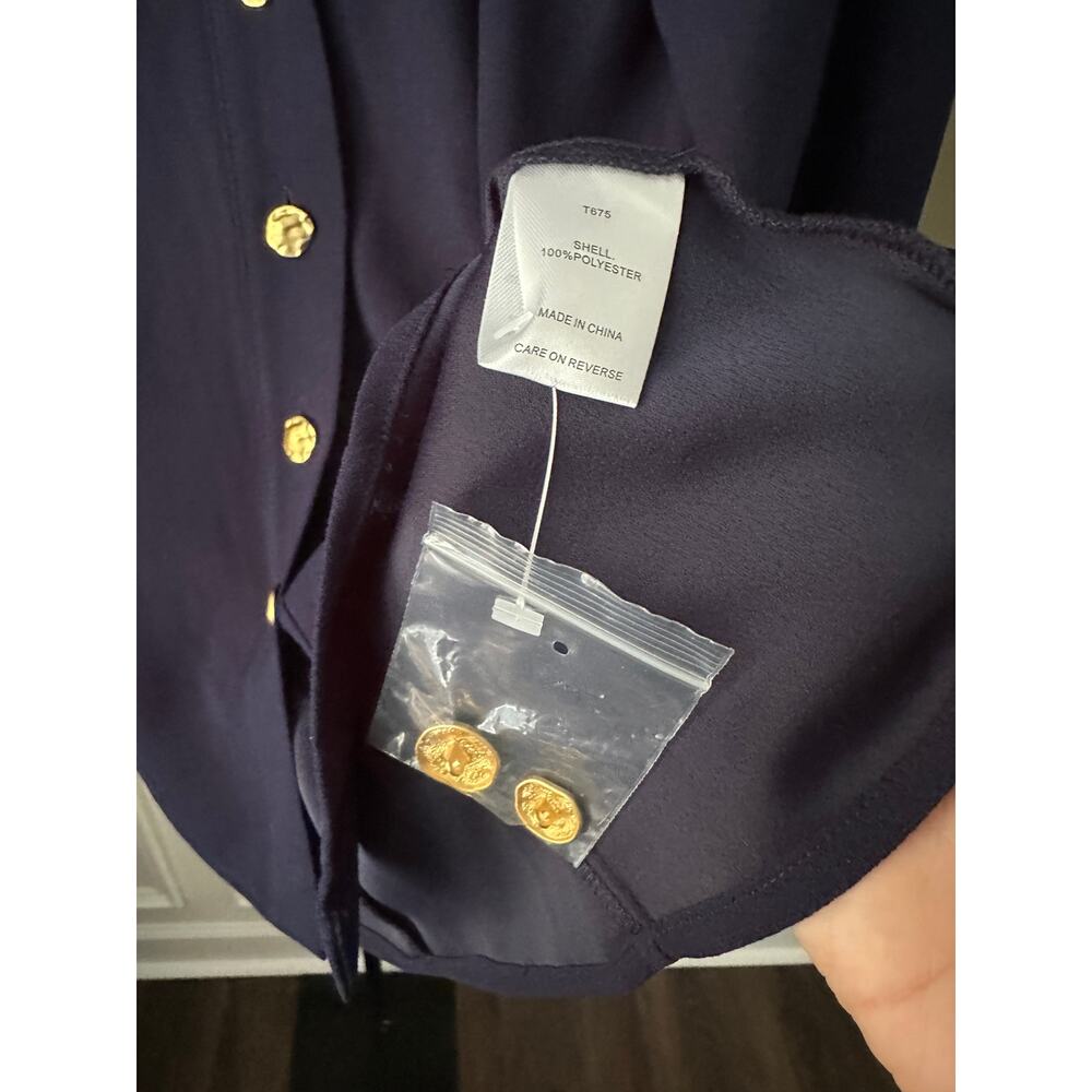 Alexia Admor Leland Shirt Navy Size 6 NWT - Picture 5 of 6